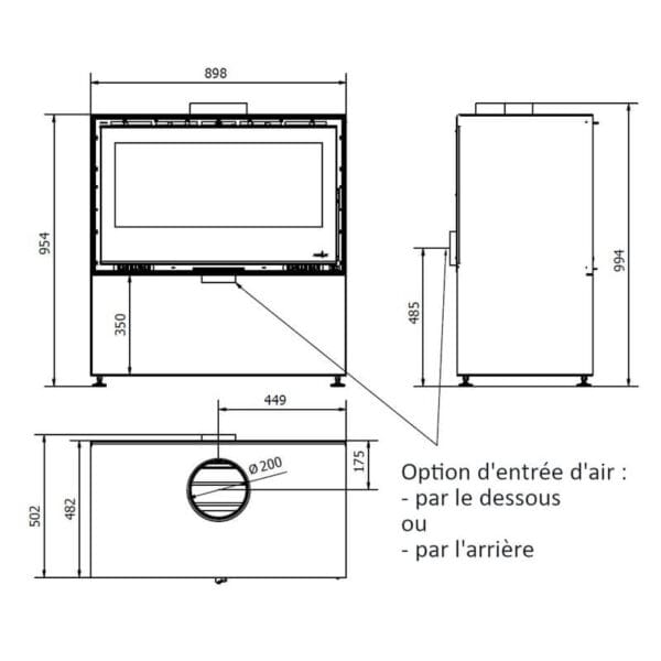 FERLUX Poêle à bois ENYA 90 8,5kW sur range bûche – Image 2