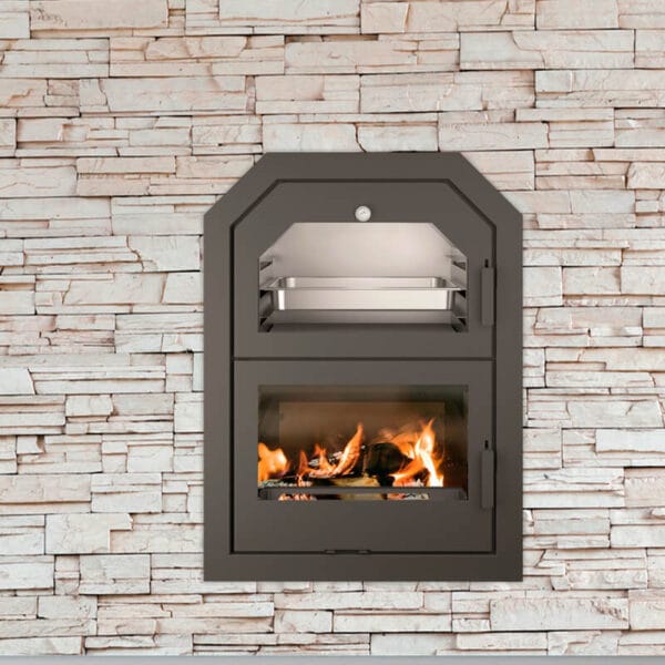 FERLUX Poêle à bois encastrable FORNO ENCASTRABLE 14,5kW avec four inox – Image 2