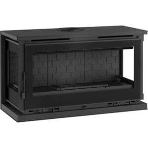 FM Poêle à bois panoramique suspendu M-103 FK 13,5kW foyer fonte