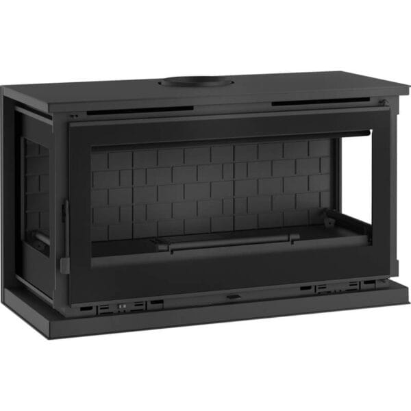 FM Poêle à bois panoramique suspendu M-183 FK 13kW foyer fonte