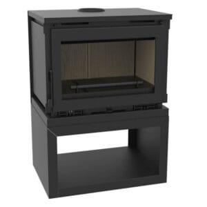 FM Poêle à bois acier M-170 L 12.5kW avec bûcher