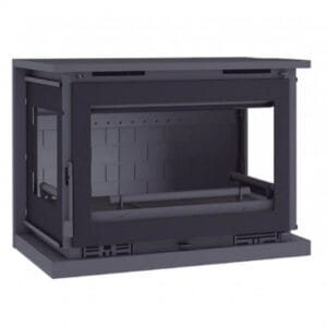 FM Poêle à bois suspendu M-173 FK 12.5kW foyer en fonte et verre sérigraphié