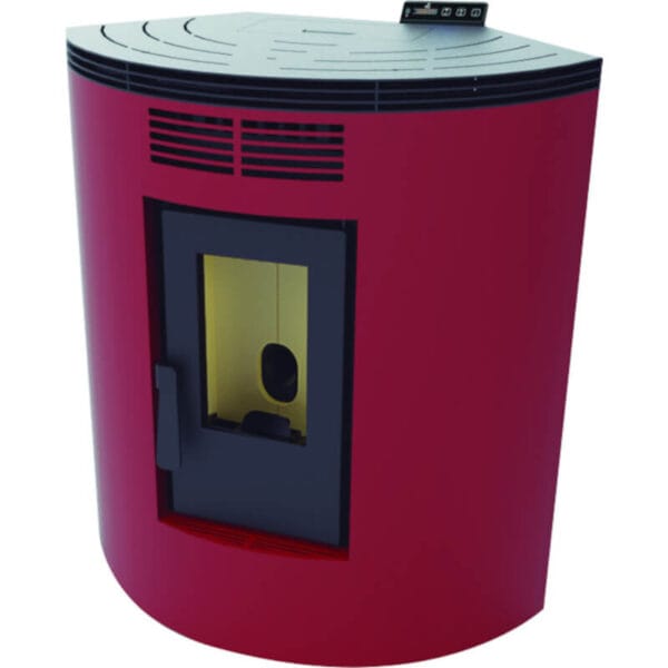 FM Poêle à granulés d'angle BP-100R 9,5kW Rouge