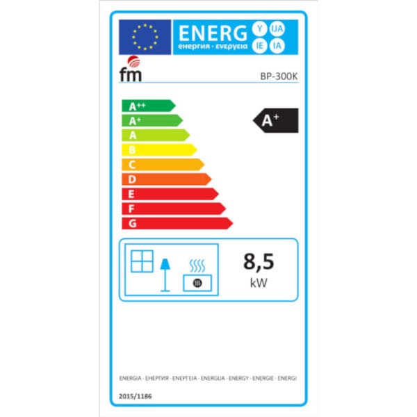 FM Poêle à granulés BP-300K 9,5kW Noir-Blanc – Image 2