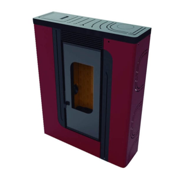 FM Poêle à granulés BP-300K 9,5kW Rouge-Noir