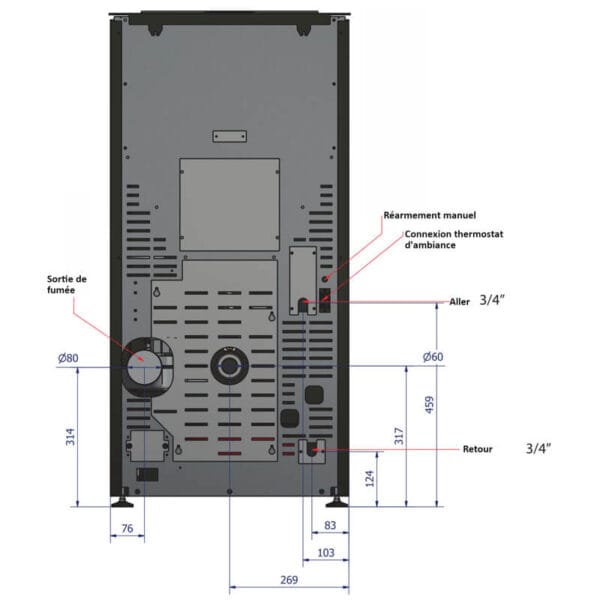 ESCALOR Poêle à granulés hydro DELIA 15kW marron – Image 3