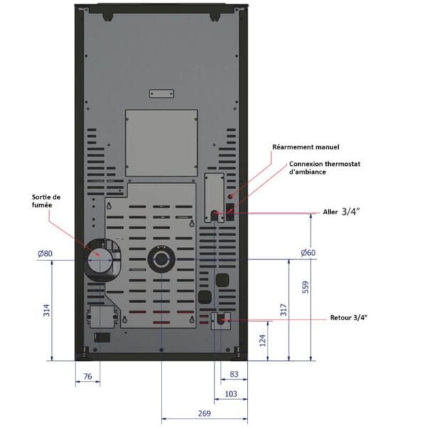 ESCALOR Poêle à granulés hydro DELIA 27kW marron – Image 3