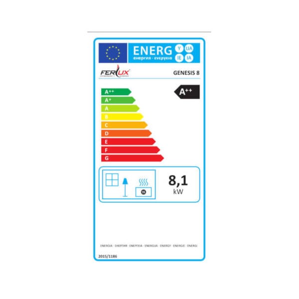 Poêle à granulés compact de couloir GÉNESIS 8kW Verre Noir – Image 2