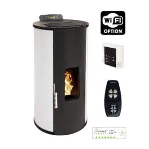 S.I. Poêle à granulés rond étanche GIULIA 8.0 blanc