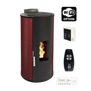 S.I. Poêle à granulés rond étanche GIULIA 8.0 rouge